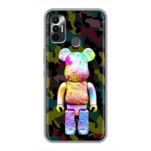 Чохли для TECNO Spark 7 (KF6n) - Bearbrick Louis Vuitton (PREMIUMPrint) (Яскравий Bearbrick)