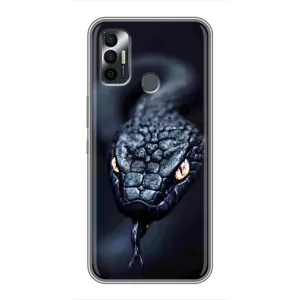 Чехол с картинкой «Хищники» для TECNO Spark 7 (KF6n) (Черная змея)
