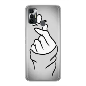 Чохол з принтом для TECNO Spark 7 (KF6n) (AlphaPrint - Знак сердечка) (Значок Love)