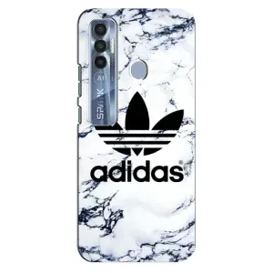 Чохли Адидас для TECNO Spark 7 Pro (AlphaPrint) (Адідас на мраморі)