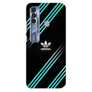 Чохли Адидас для TECNO Spark 7 Pro (AlphaPrint) (Адідас з полосами)