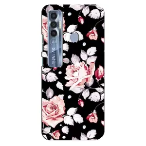 Чохли з квітами для TECNO Spark 7 Pro (VPrint) (Квіти на чорному)