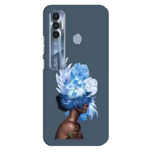 Чехлы (ART) Цветы на TECNO Spark 7 Pro (VPrint) (Квіти на голові)