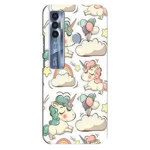 Чехол для Техно Спарк 7 Про - (Единорожки - Новинки) (AlphaPrint) (Единорожки)