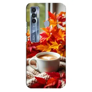 Чохол з унікальним дизайном 'Осінь з кавою' для TECNO Spark 7 Pro