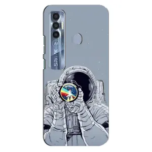 Чехол NASA для TECNO Spark 7 Pro (AlphaPrint) (Космонавт фото)