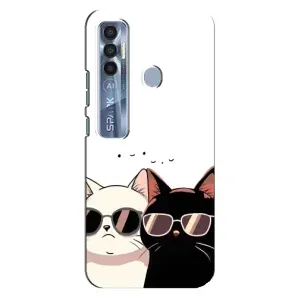 Чохол з малюнком кіт на TECNO Spark 7 Pro (Коти в окулярах)