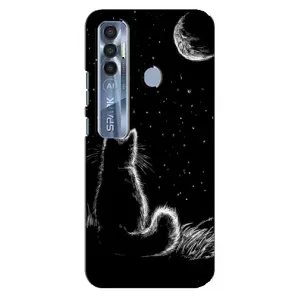 Чохол з принтом для TECNO Spark 7 Pro (AlphaPrint) Модні коти (Котик і місяць)