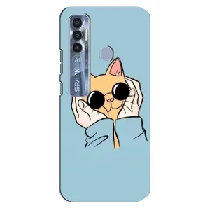 Чохол на ТЕКНО  Спарк 7 Про з Котиками (VPrint) (Котик в окулярах)