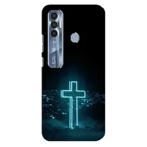 Християнські Чохли для TECNO Spark 7 Pro (AlphaPrint) (Хрест і місто)