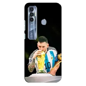 Чехлы для TECNO Spark 7 Pro (Leo чемпион) (AlphaPrint) (Кубок Месси)