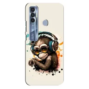 Чохол з Мавпами TECNO Spark 7 Pro - (AlphaPrint) (Макака в навушниках)