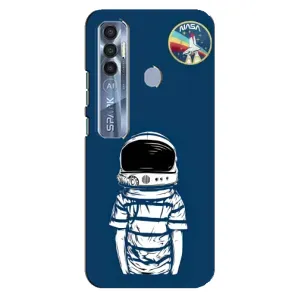 Чехол NASA для TECNO Spark 7 Pro (AlphaPrint) (Мальчик в шлеме)