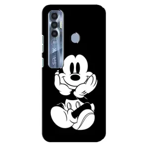 Міккі Маус чохол для TECNO Spark 7 Pro (AlphaPrint - Мультяшні) (Маус на чорному)