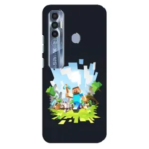 Чехол Майнкрафт на TECNO Spark 7 Pro (AlphaPrint) Minecraft (персонажи Minecraft)