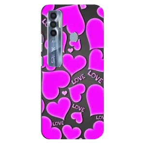 Чехлы для любимой на Техно Спарк 7 Про (VPrint) (Pink hearts)
