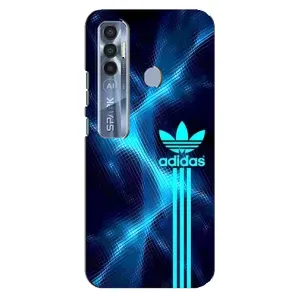 Чохли Адидас для TECNO Spark 7 Pro (AlphaPrint) (Синій Адідас)