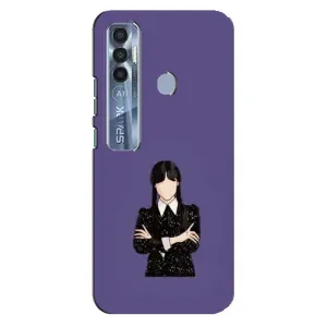 Чохли Венсдей на TECNO Spark 7 Pro Уенсдей (AlphaPrint) (Венздей у чорному)