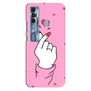 Чехол с принтом для TECNO Spark 7 Pro (AlphaPrint - Знак сердечка)