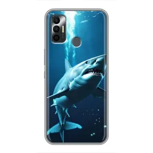 Чехол с принтом «Акула под водой» для TECNO Spark 7P