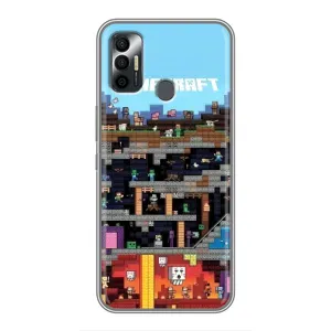 Чохол Майнкрафт на TECNO Spark 7P (AlphaPrint) Minecraft (фон Minecraft)