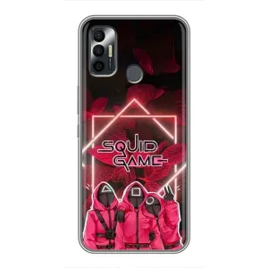 Чехол Гра в кальмара для TECNO Spark 7P (Охранники Игра кальмара)