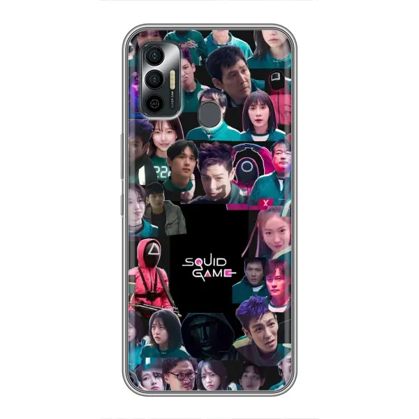 Чехол с принтом «Коллаж Игра кальмара» для TECNO Spark 7P