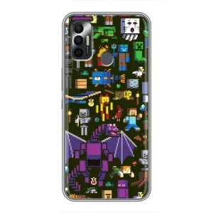 Чохол Майнкрафт на TECNO Spark 7P (AlphaPrint) Minecraft (Колаж Майнкрафт)