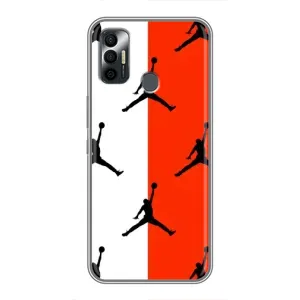 Чехлы для TECNO Spark 7P - с картинкой JORDAN (AlphaPrint) (Лого Джордан)