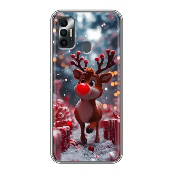 Чехол с принтом «Олень среди подарков» для TECNO Spark 7P Чехол с принтом «Олень среди подарков» для TECNO Spark 7P