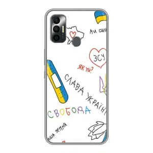 Чехлы Доброго вечора, ми за України для Техно Спарк 7Р (AlphaPrint) (Стикер)