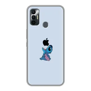 Чохол з принтом Стіч на TECNO Spark 7P (Stitch apple)
