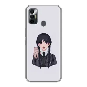 Чехлы Венсдей на TECNO Spark 7P Уэнсдей (AlphaPrint) (Уэнздей и Вещь)