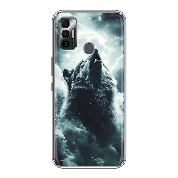 Чехол с принтом «Волк в облаках» для TECNO Spark 7P Чехол с принтом «Волк в облаках» для TECNO Spark 7P