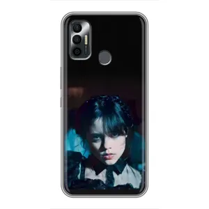 Чехлы Венсдей на TECNO Spark 7P Уэнсдей (AlphaPrint) (взгляд Уэнздей)