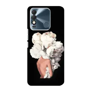 Чехлы (ART) Цветы на TECNO Spark 8 (VPrint) (Білі квіти)