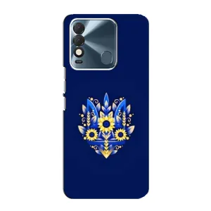 Чохли для TECNO Spark 8 Укр. Символіка (AlphaPrint) (Квітковий Герб)