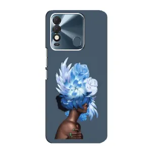 Чехлы (ART) Цветы на TECNO Spark 8 (VPrint) (Квіти на голові)
