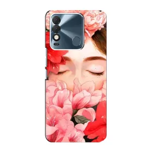 Чехлы (ART) Цветы на TECNO Spark 8 (VPrint) (Очі в квітах)