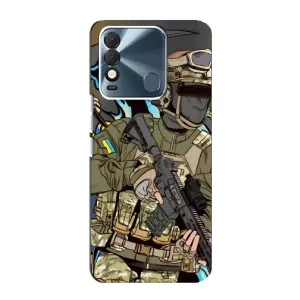 Чехлы с картинкой ЗСУ для TECNO Spark 8 (AlphaPrint) (Воїн ЗСУ)