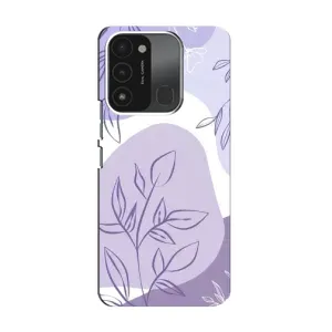Силиконовый чехол с принтом в цветах на TECNO Spark 8C (Фиолетовые листья абстракция)