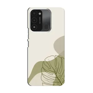 Силиконовый чехол с принтом в цветах на TECNO Spark 8C (Зеленая монстера дизайн)