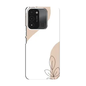Силиконовый чехол с принтом в цветах на TECNO Spark 8C (Нюдовая веточка абстракция)