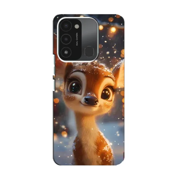 Чехол с принтом «Олененок среди гирлянд» для TECNO Spark 8C Чехол с принтом «Олененок среди гирлянд» для TECNO Spark 8C