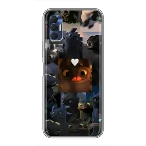 Чохол як приборкати дракона на TECNO Spark 8P (Дракон колаж)