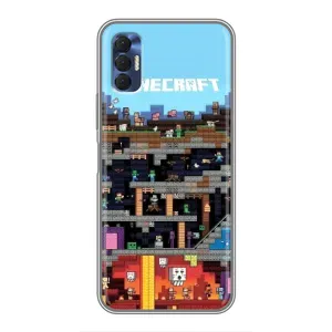 Чохол Майнкрафт на TECNO Spark 8P (AlphaPrint) Minecraft (фон Minecraft)