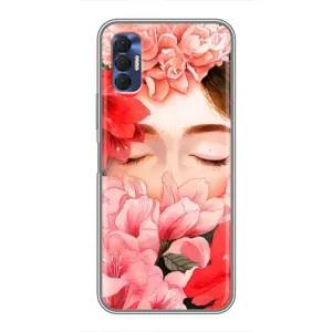 Чехлы (ART) Цветы на TECNO Spark 8P (VPrint) (Очі в квітах)