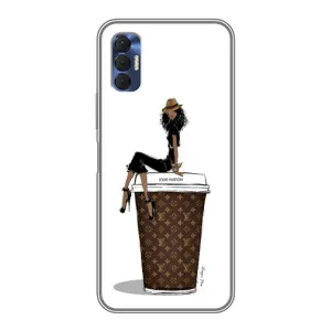 Чехлы Луи Витон для TECNO Spark 8P (AlphaPrint - LOUIS VUITTON) (кофе LOUIS VUITTON)