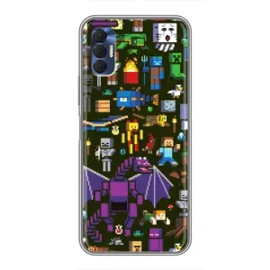Чохол Майнкрафт на TECNO Spark 8P (AlphaPrint) Minecraft (Колаж Майнкрафт)