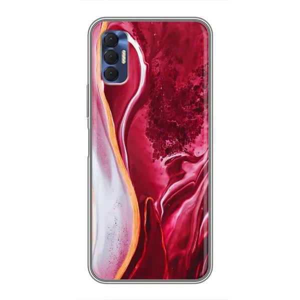 Чехол с принтом «Мрамор красный» для TECNO Spark 8P